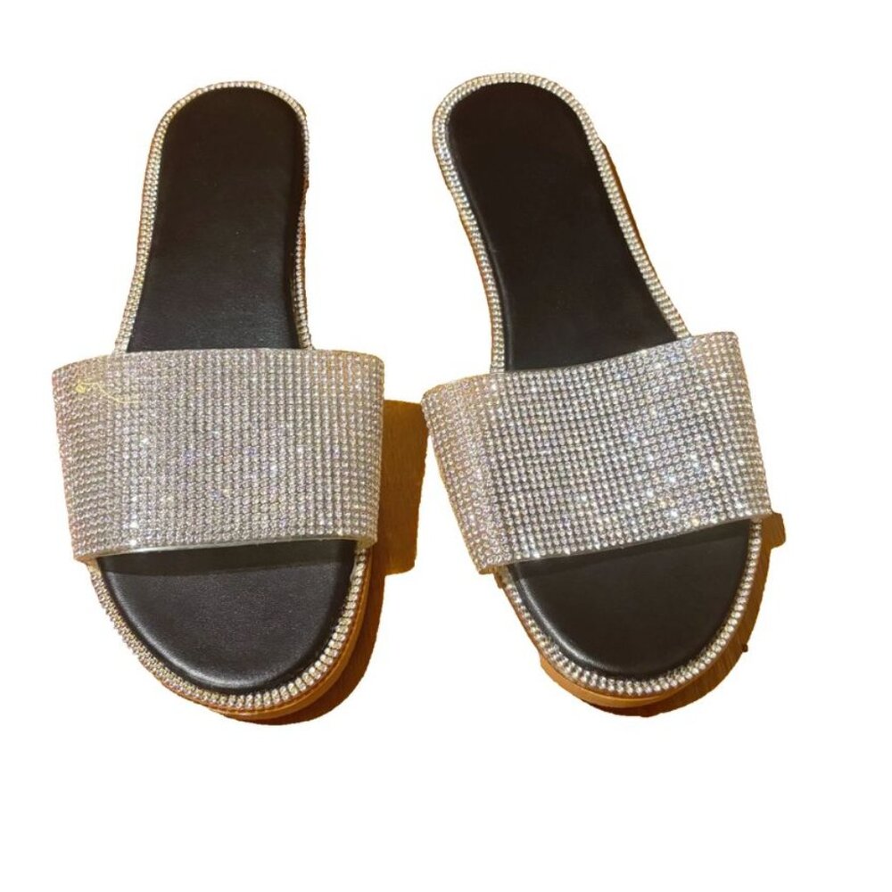 COPY - NEW. Women's Rhinestone Slide Sandals Size 7.5 Bub Leden fashion
